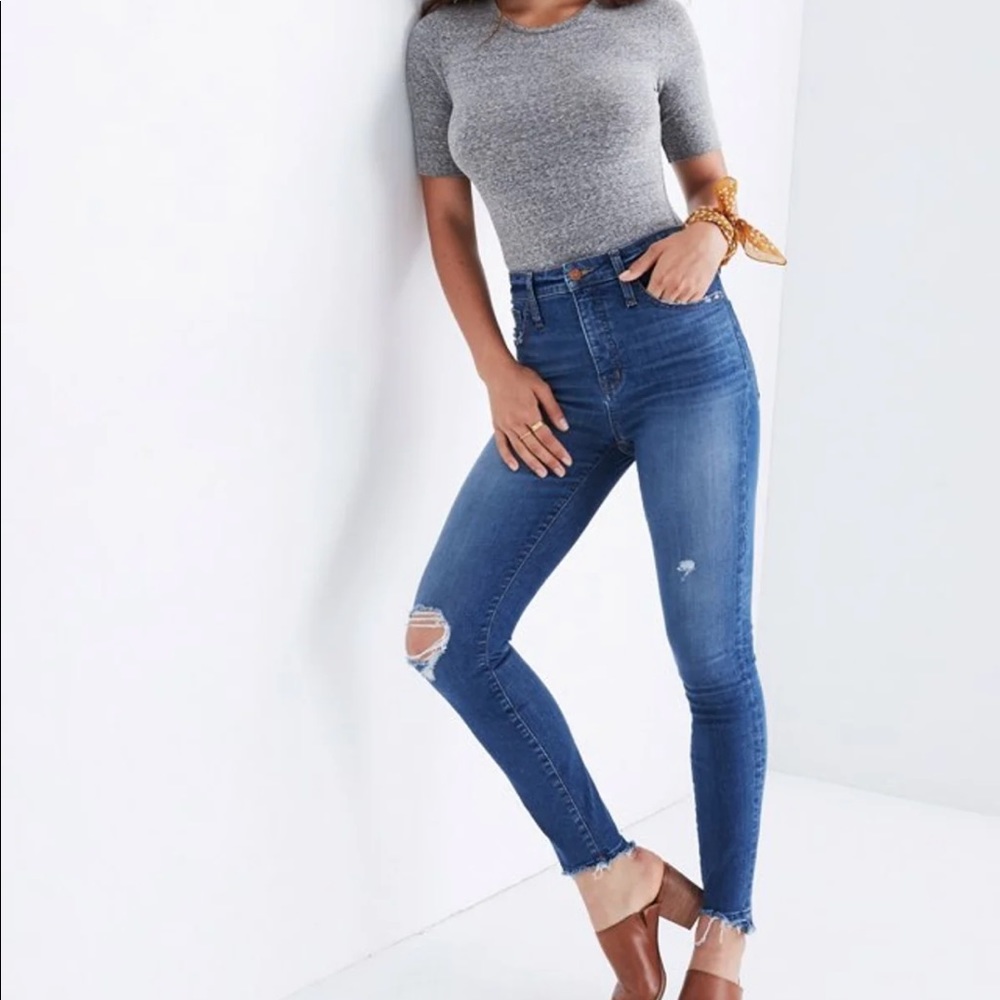 Madewell Drop Hem Curvy High Waist Jeans